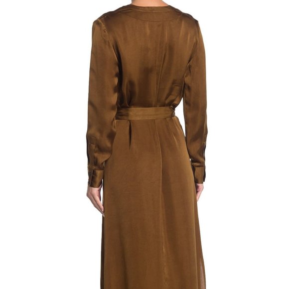 Billy Reid Paneled Robe Dress in Olive Size M - Picture 3 of 16